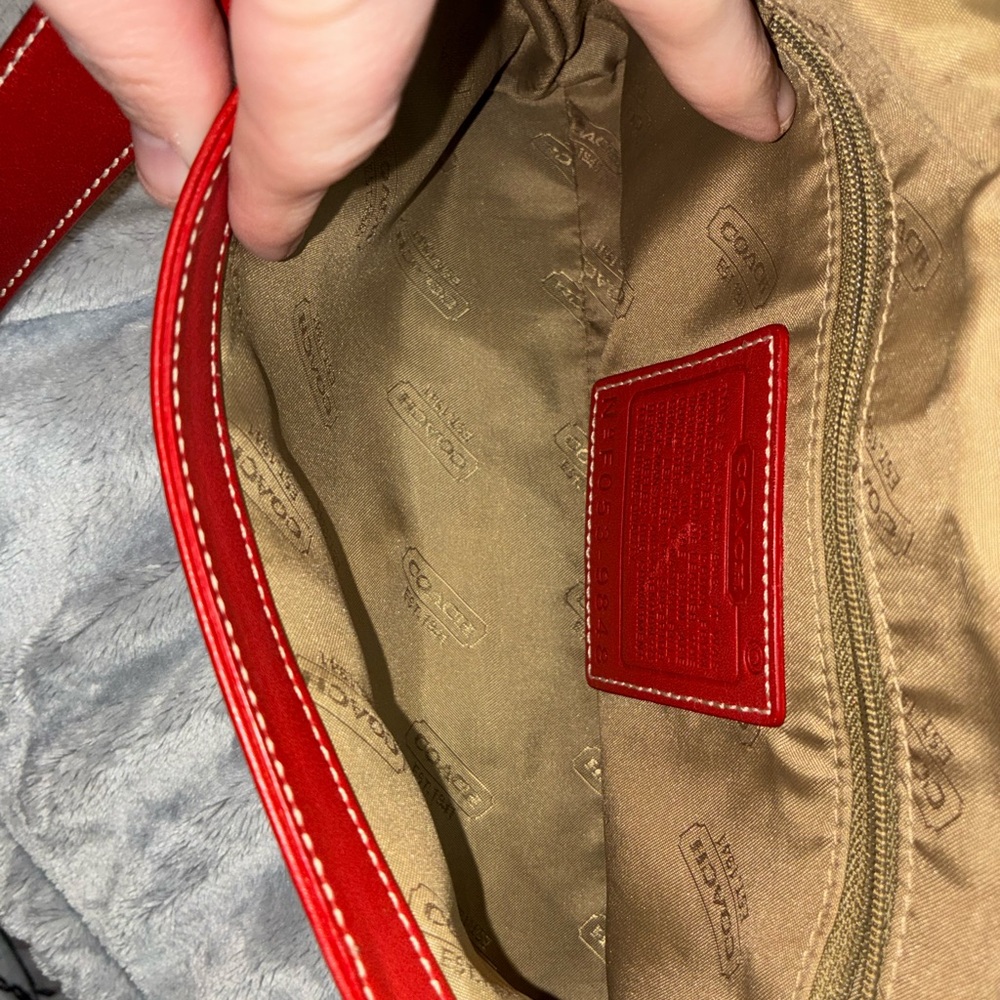 Vintage Coach Leather Crossbody Bag in Deep Red - Picture 5 of 7